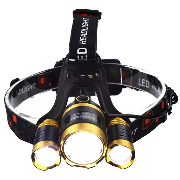 פנס ראש נטען 3 נורות סוללת ליתיום